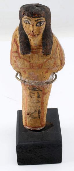 EGYPTIAN POLYCHROME PAINTED TERRACOTTA USHABTI