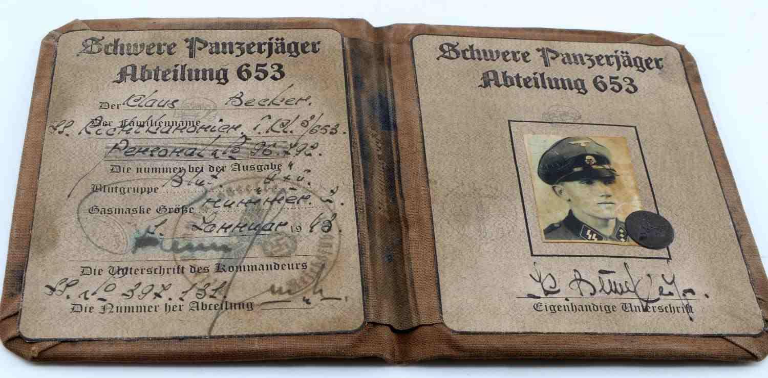 WWII GERMAN THIRD REICH WAFFEN SS AUSWEIS ID BOOK