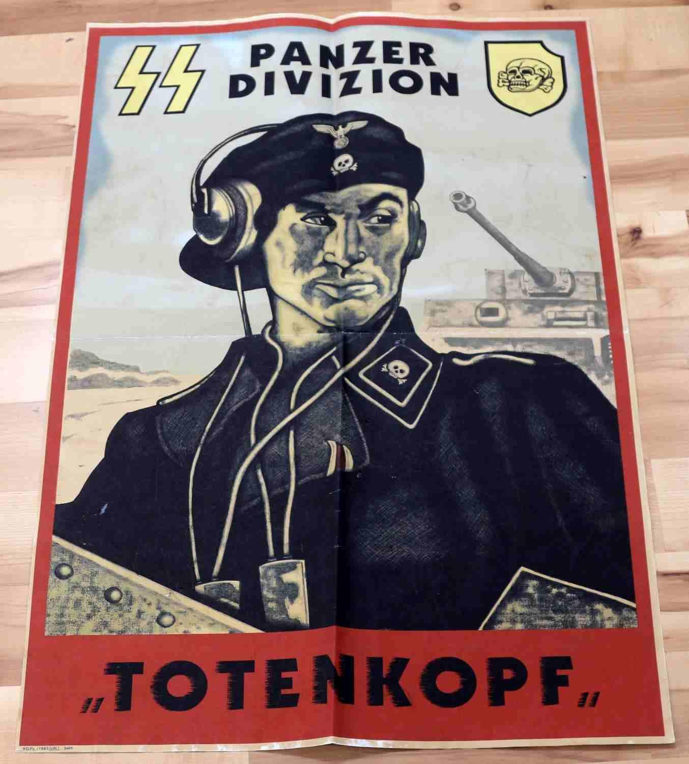 WWII GERMAN SS PANZER DIVISION TOTENKOPF POSTER