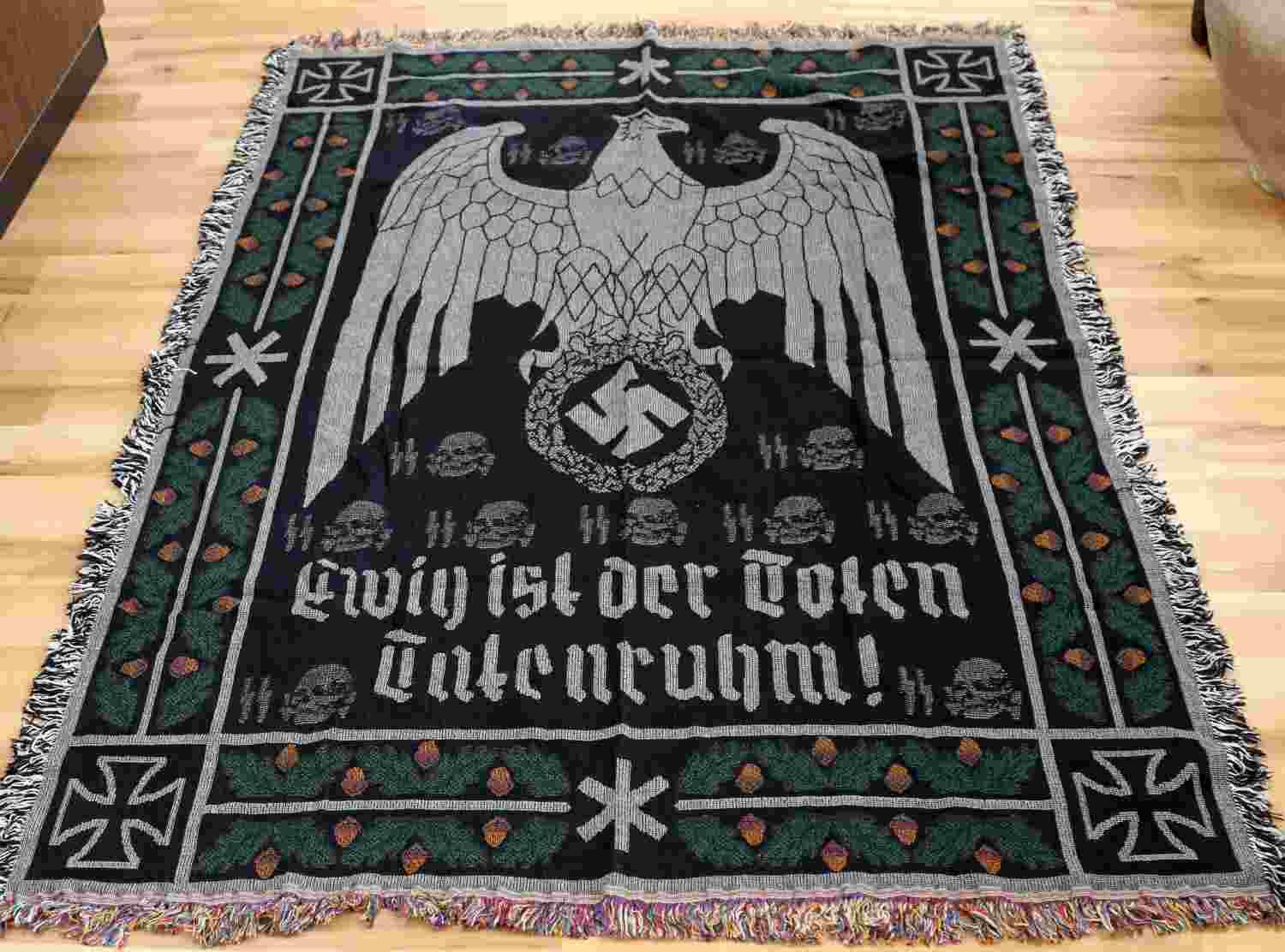 WWII GERMAN THIRD REICH WAFFEN SS WALL TAPESTRY