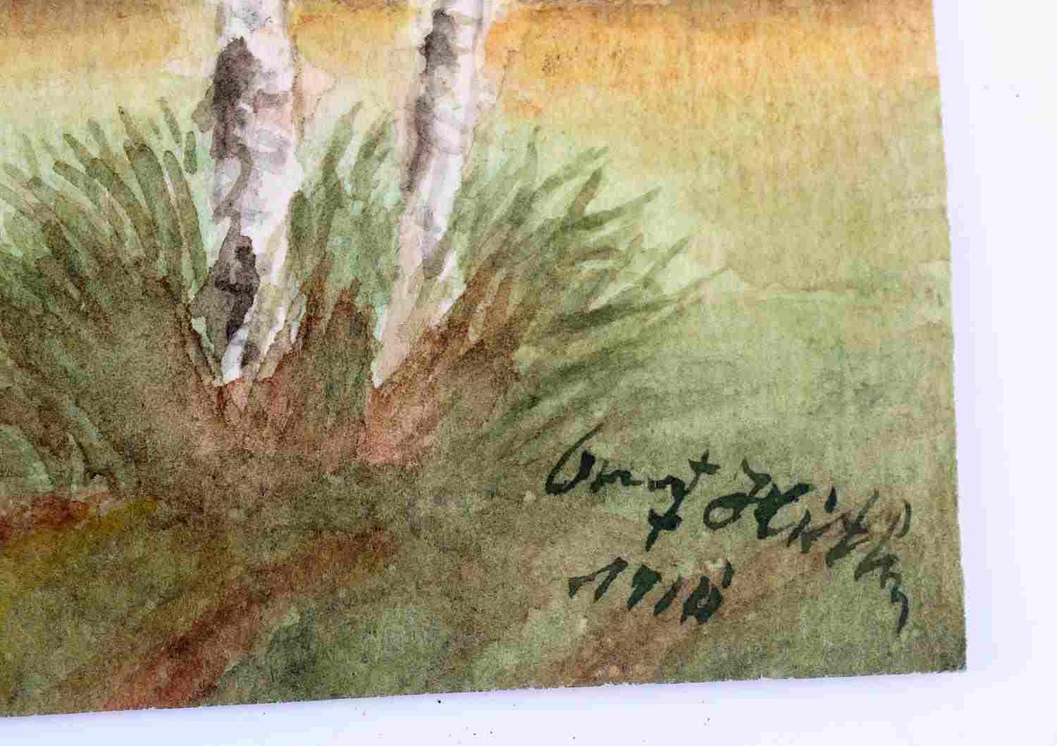 ORIGINAL ADOLF HITLER 1910 WATERCOLOR PAINTING COA