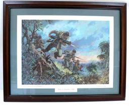 SIGNED LITHOGRAPH HEROES OF HANNEKENS RIDGE