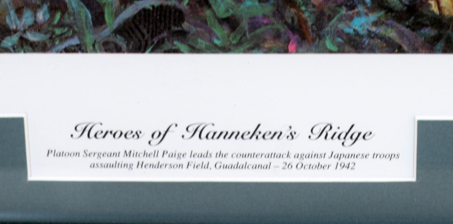 SIGNED LITHOGRAPH HEROES OF HANNEKENS RIDGE