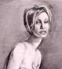 FEMALE NUDE FIGURE GRAPHITE DRAWING