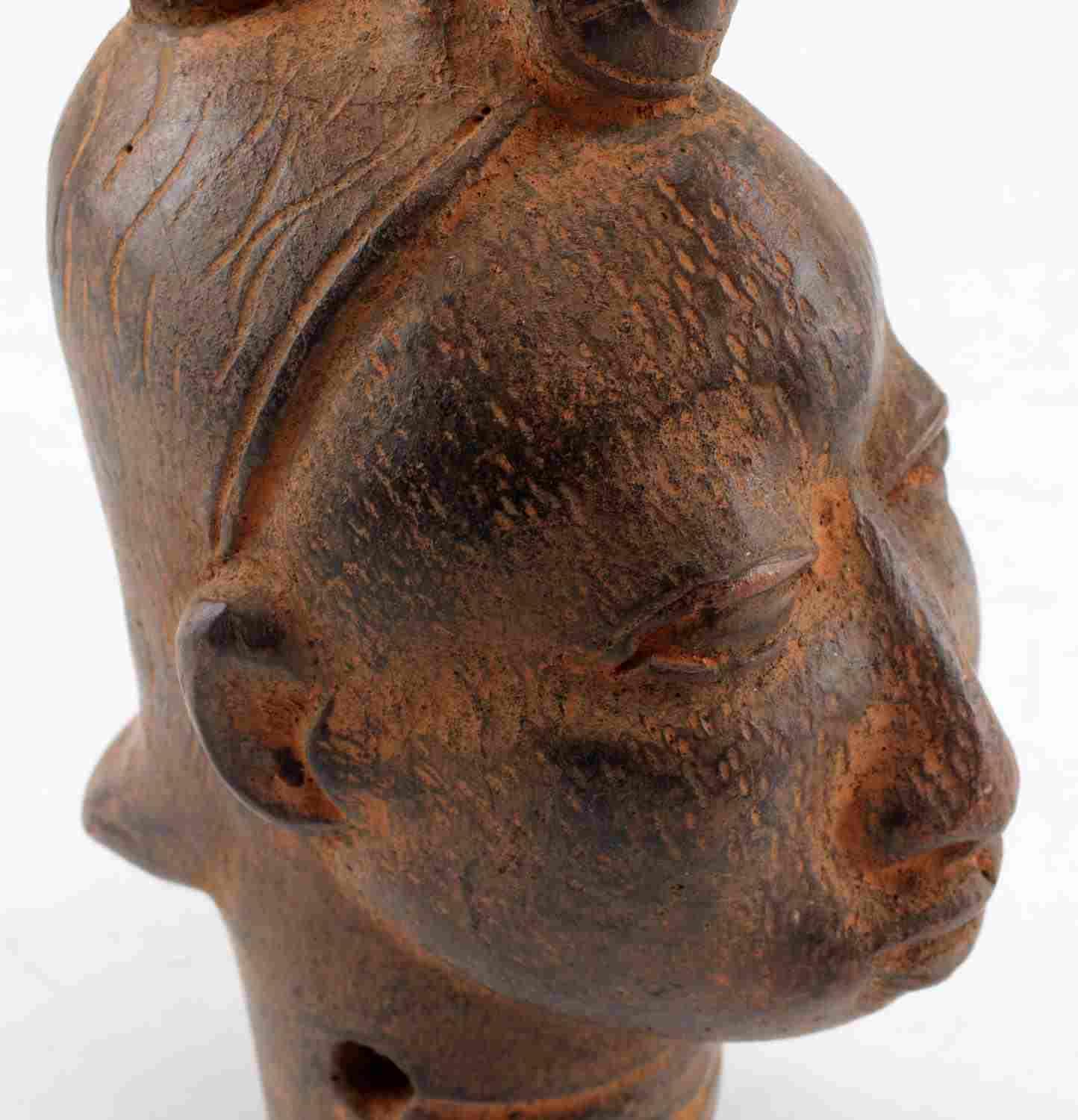 IFE NIGERIAN TERRACOTTA BUST OF ONI WEST AFRICA