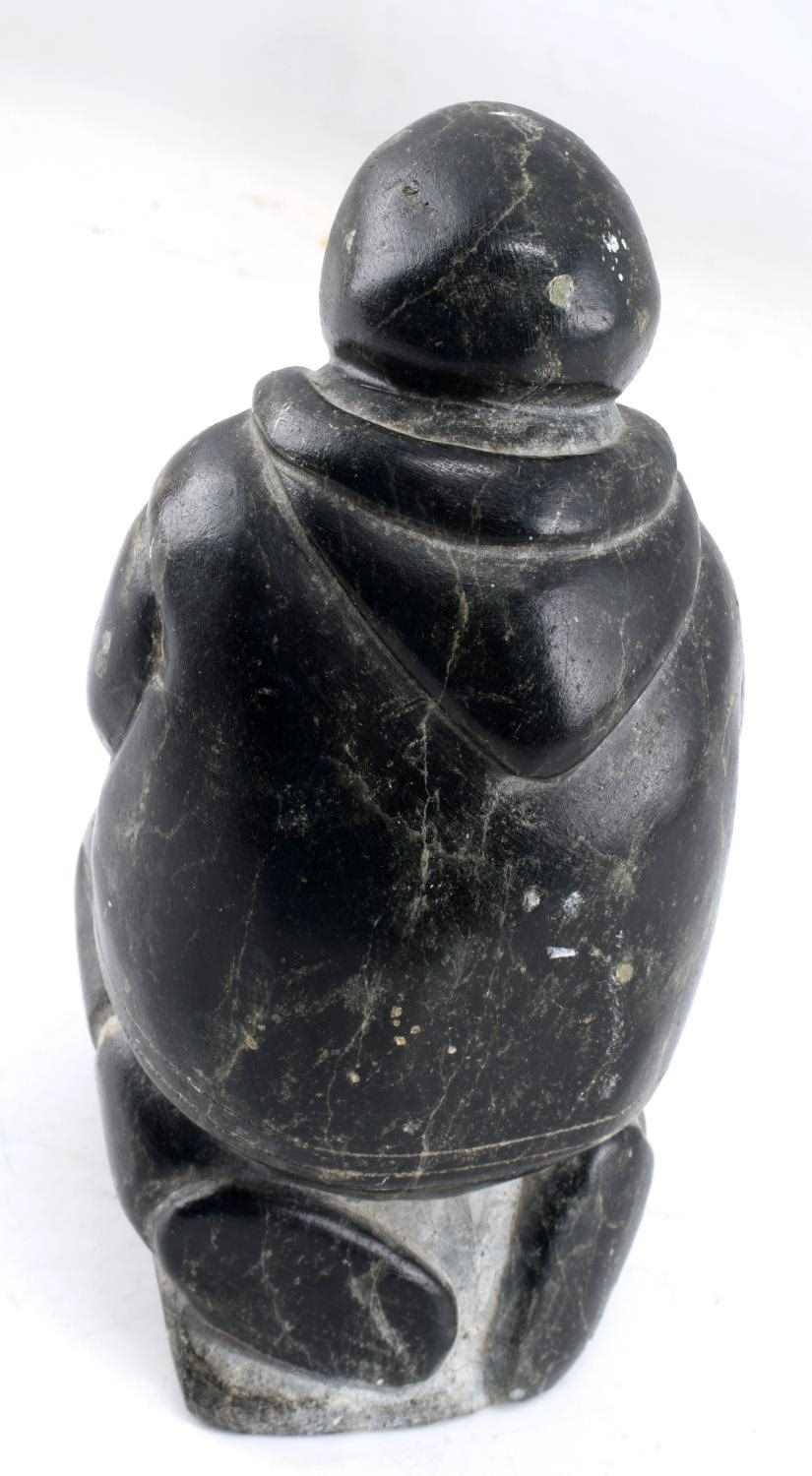 INUIT SOAPSTONE CARVING OF MALE FIGURE