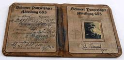 WWII GERMAN 3RD REICH SS PANZERJAGER ID BOOK