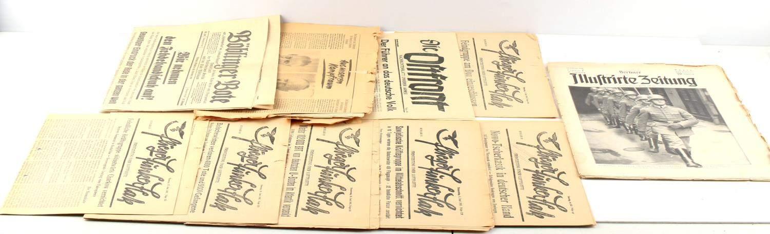 WWII GERMAN THIRD REICH LOT 10 PRINTED NEWS MEDIA