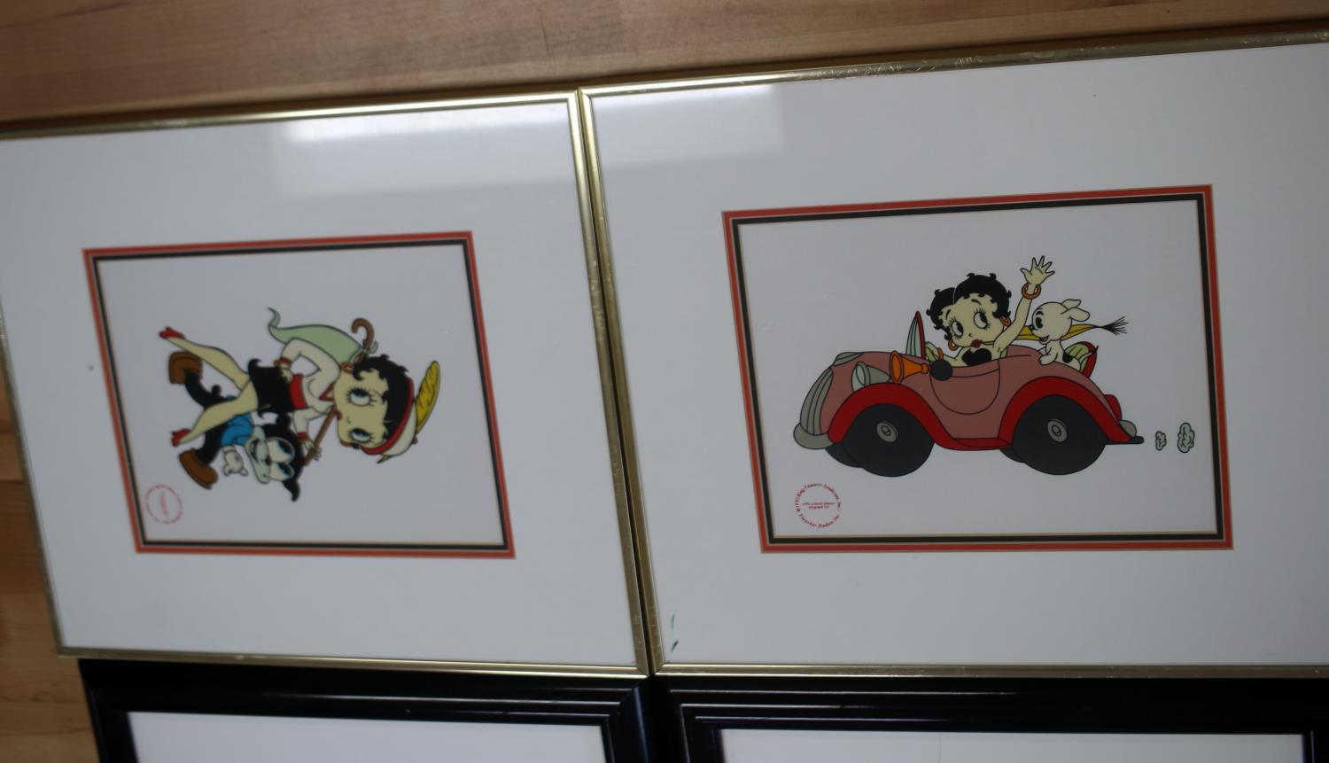 5 FRAMED STUDIO CEL SERIGRAPH BUGS BUNNY FLINTSTON