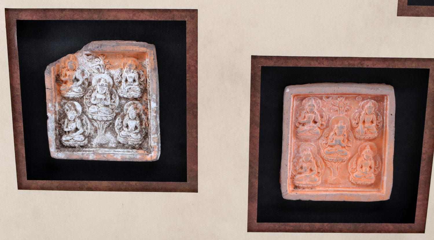 INDIA HINDU DEITY TERRACOTTA VOTIVE RELIEFS PLAQUE