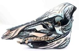 NATIVE INSPIRED HAND PAINTED WILD BOAR SKULL