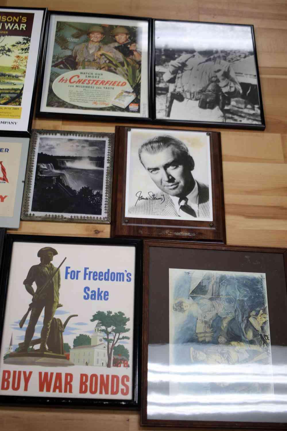 MIXED LOT OF WAR ADVERTISING PRINTS & PHOTOS