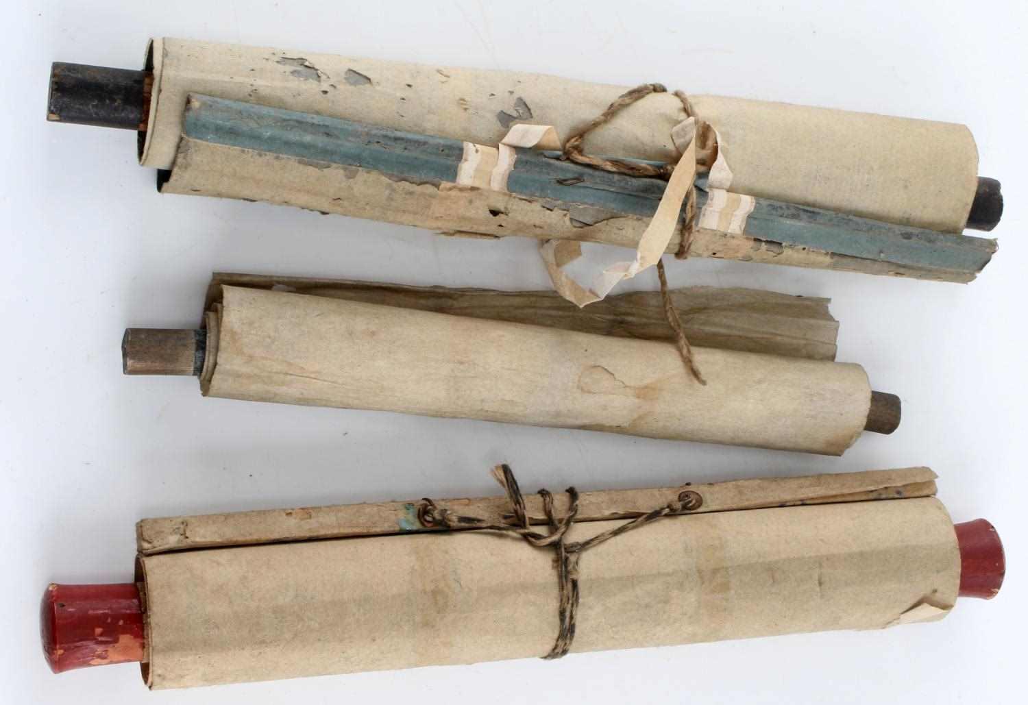 LOT OF 3 18TH CENTURY TIBETAN WOOD BLOCK SCROLLS