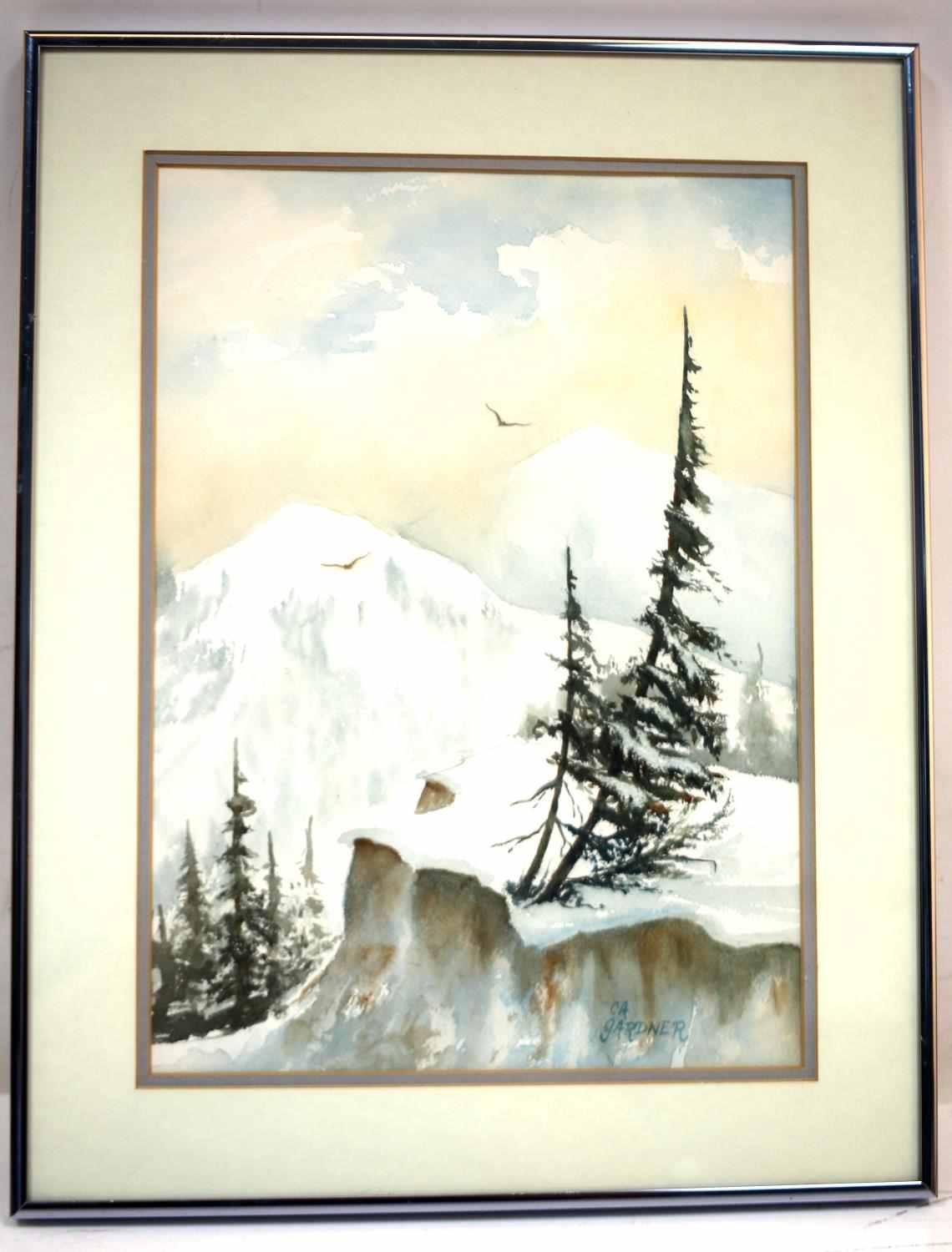 WINTER WILDERNESS WATERCOLOR LANDSCAPE PAINTING