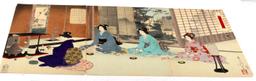 UKIYO-E 19TH CENTURY JAPANESE WOODBLOCK TRIPTYCH