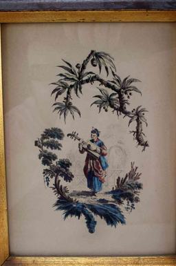 VINTAGE CHINESE EXPORT ETCHING OF ACTOR & MUSICIAN