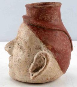 NATIVE AMERICAN QUAPAW STYLE HEAD JAR VESSEL