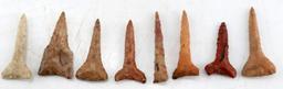 LOT OF 8 ARROWHEAD POINT DRILLS RED CHERT