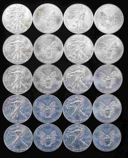 1 OZ AMERICAN EAGLE SILVER COIN 2013 LOT OF 20