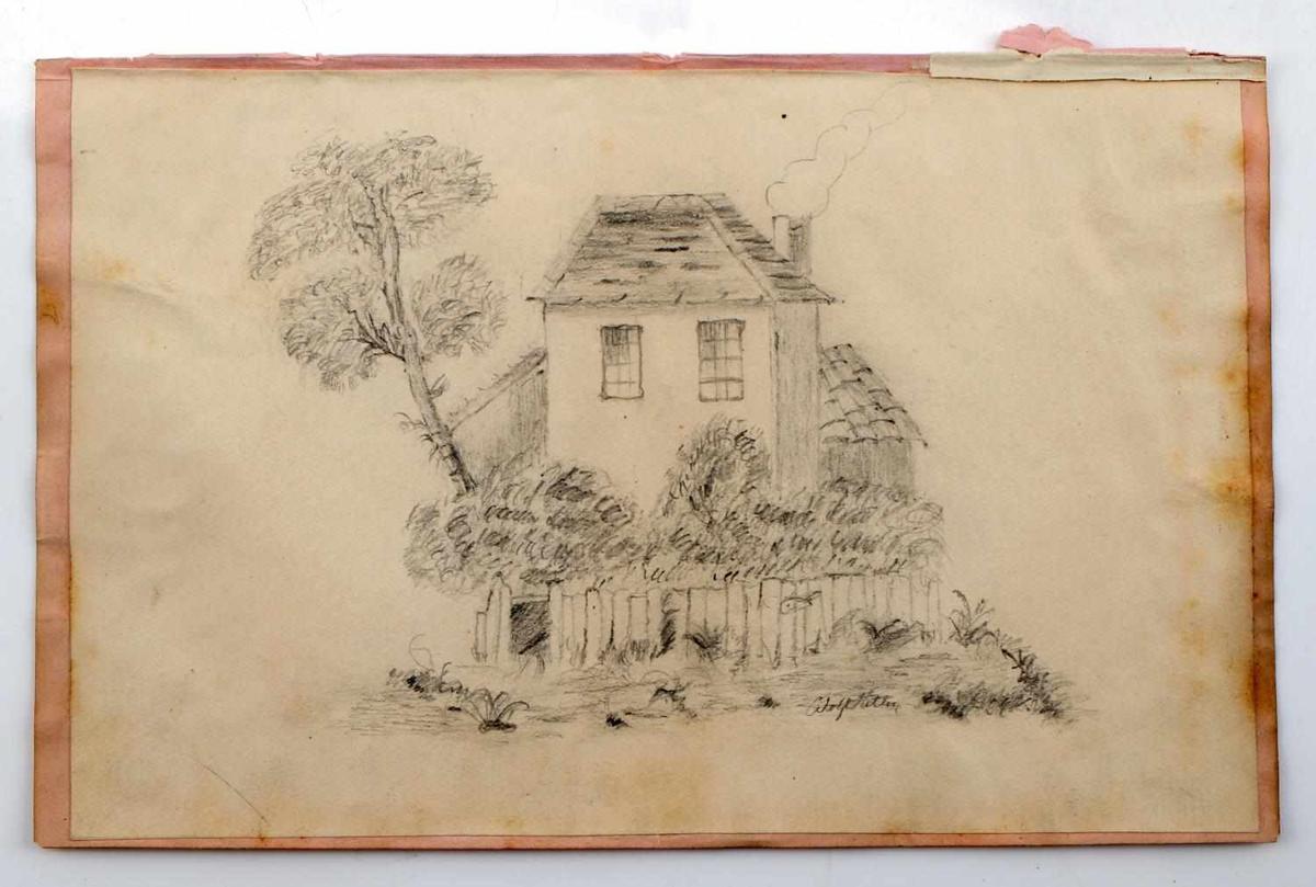 ADOLF HITLER SKETCH BOOK RECOVERED PENCIL DRAWING