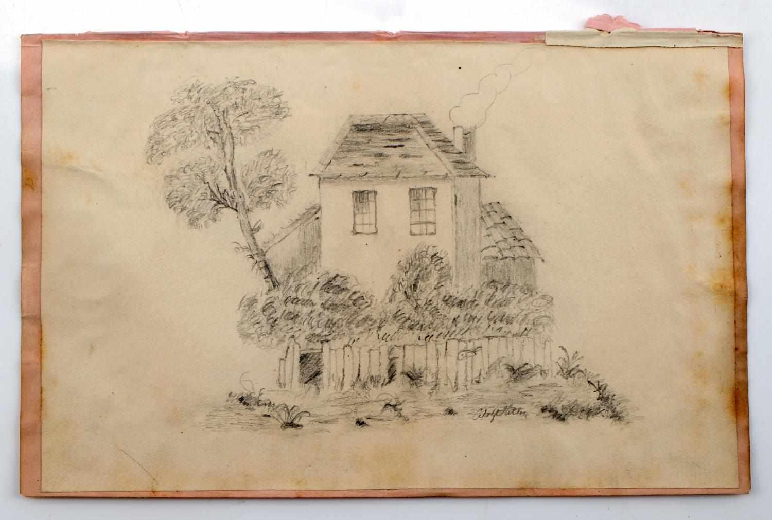 ADOLF HITLER SKETCH BOOK RECOVERED PENCIL DRAWING
