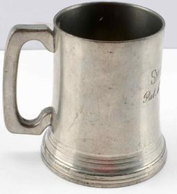 POST WWII BRITISH COLLEGE PEWTER PINT MUG