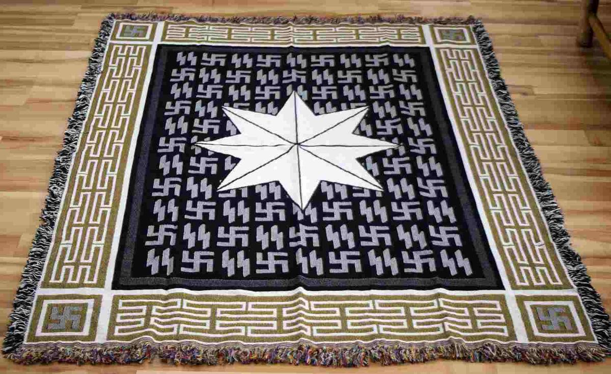 WWII GERMAN SS AROLSEN STAR RUNIC WALL TAPESTRY