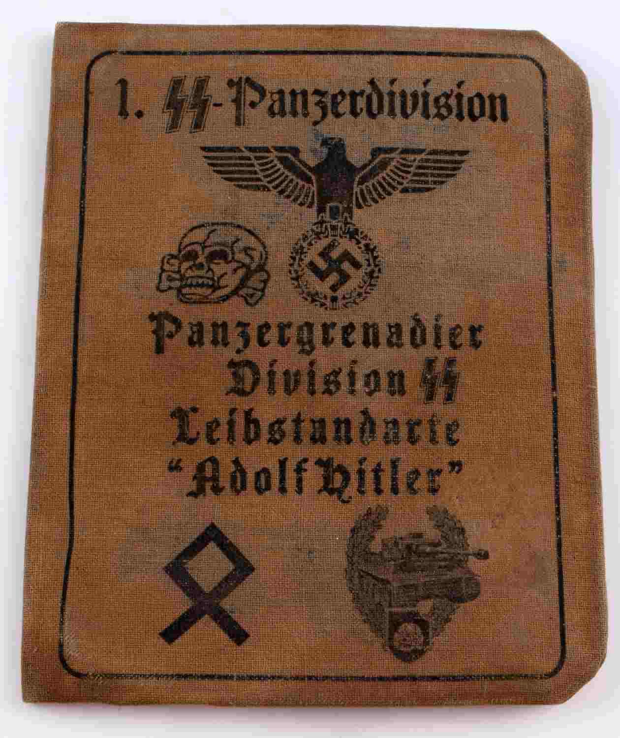 GERMAN WWII WAFFEN SS OFFICER ADOLF HITLER DIV ID