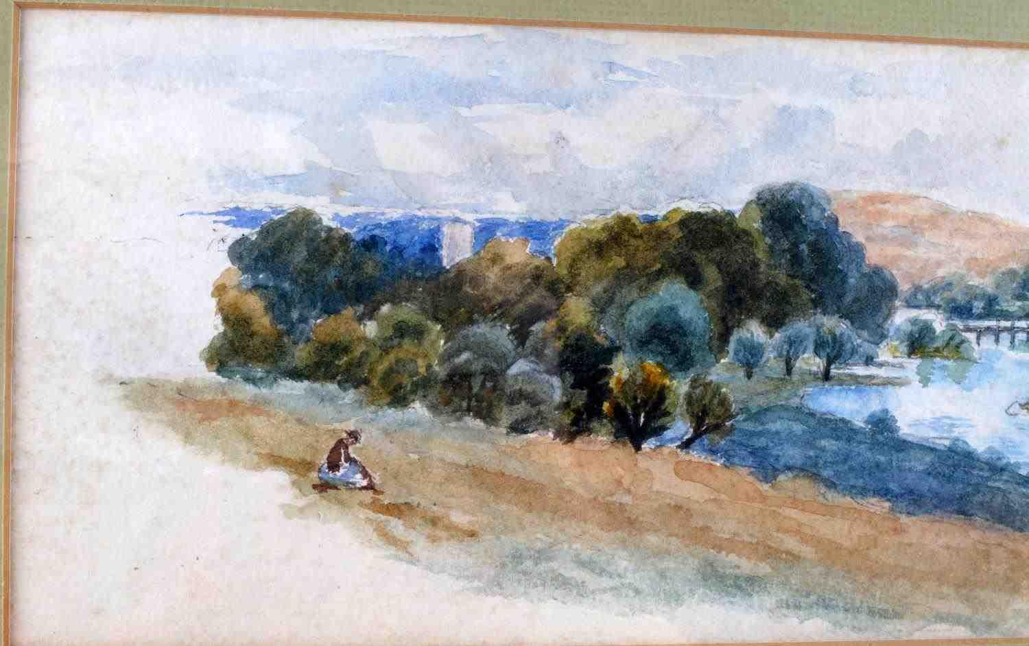 ADOLF HITLER SIGNED WATERCOLOR LANDSCAPE PAINTING