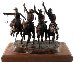 FRED REMINGTON COMING THRU THE RYE BRONZE STATUE