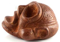 TAINO CULTURE ROUND FACE STONE EFFIGY RHYOLITE