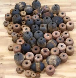 LOT OF 68 ANTIQUE CEDAR & CORK FISHING NET FLOATS