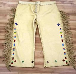 BRAIN TANNED LEATHER NATIVE AMERICAN TROUSERS