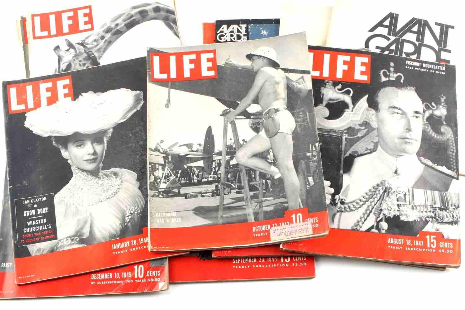 14 ANTIQUE TIME LIFE & AVANT GARDE MAGAZINE LOT