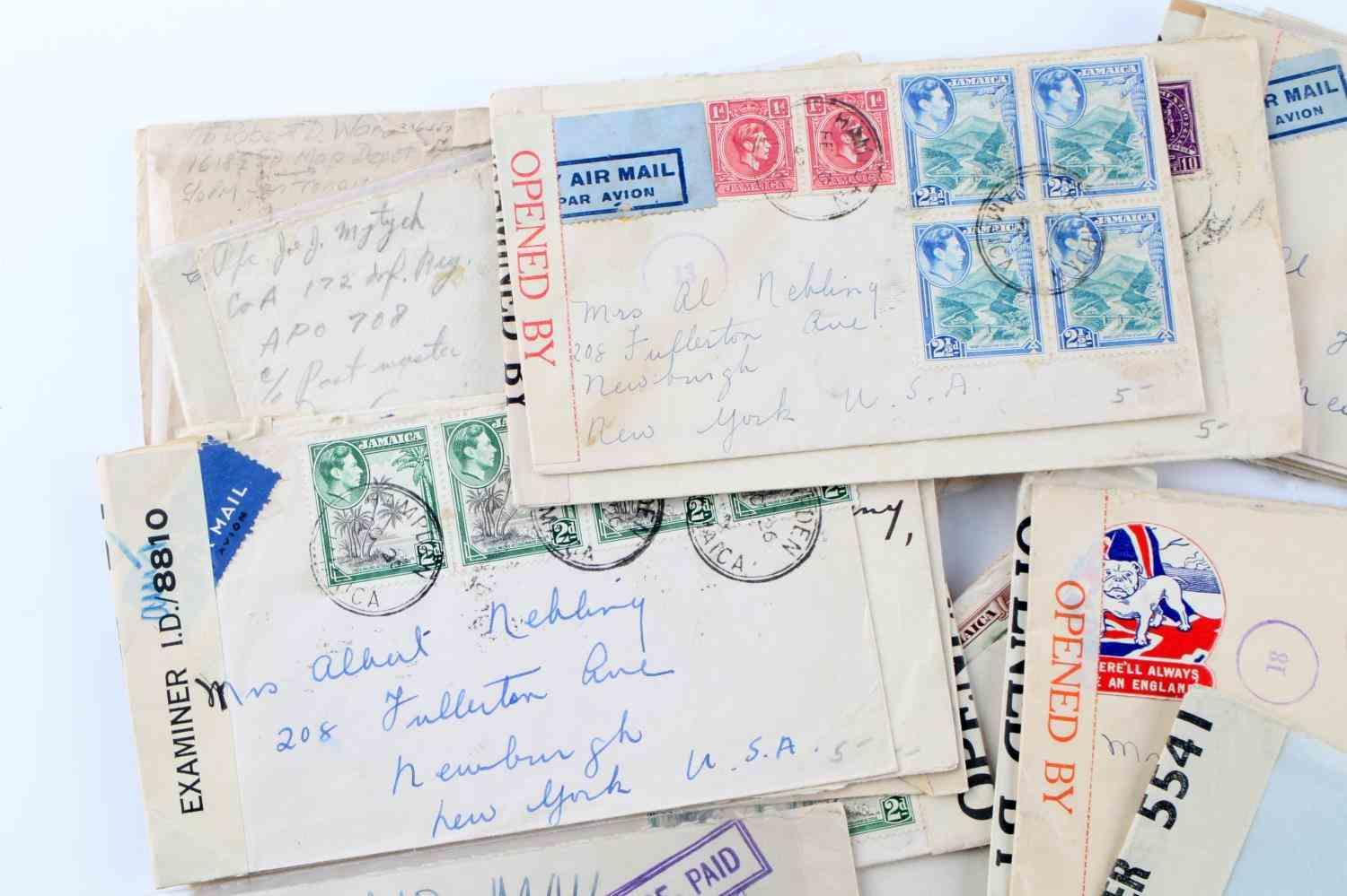 WWII CENSORED ENVELOPES STAMP GREAT BRITAIN EMPIRE