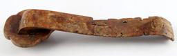 ANTIQUE CHINESE CARVED BROWN JADE RUYI SCEPTER