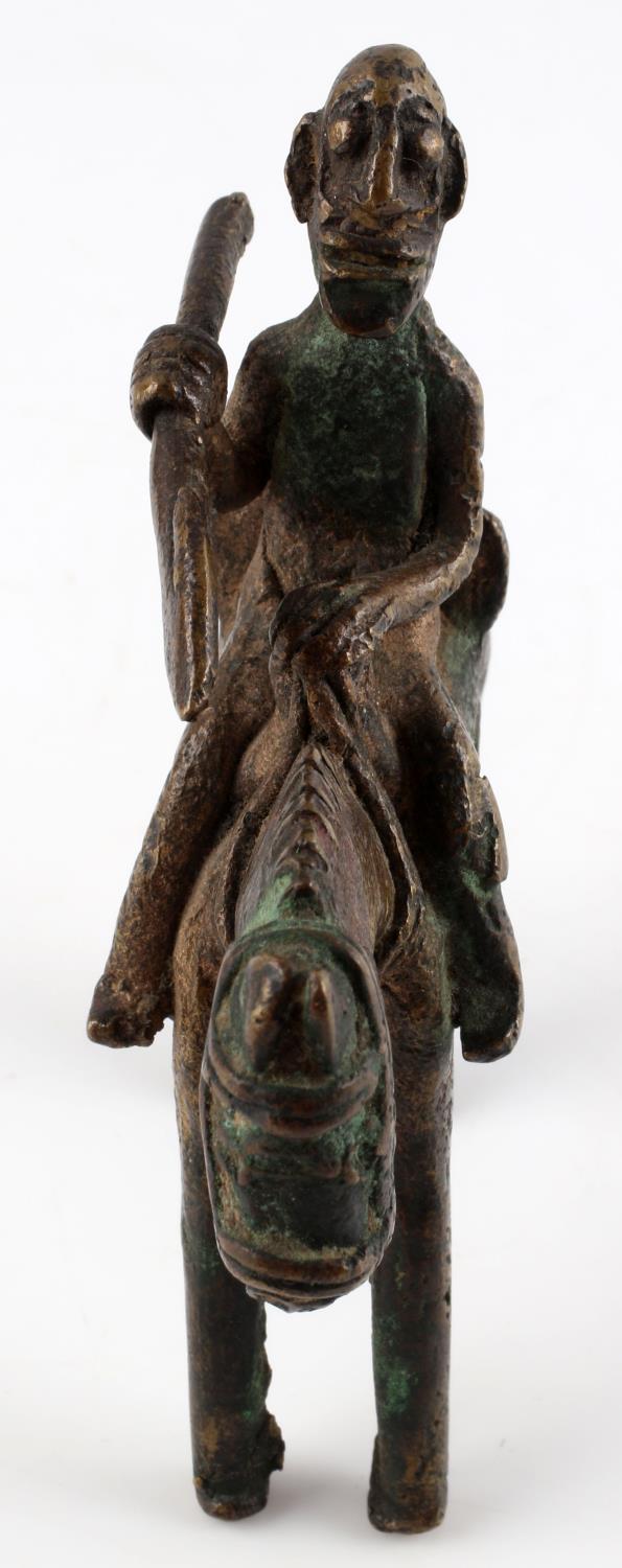 DOGON MALI WEST AFRICA BRONZE HORSEMAN SCULPTURE