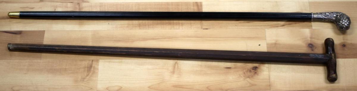 LOT OF 2 VINTAGE WOODEN CANE WALKING STICKS