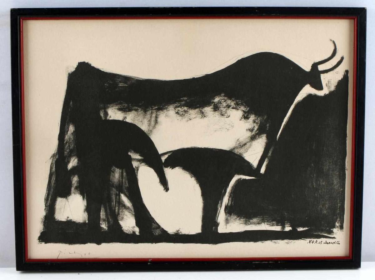 PABLO PICASSO SIGNED LITHOGRAPH THE BLACK BULL