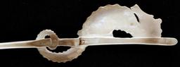 ANTIQUE MAMMOTH IVORY SEA HORSE HAIRPIN