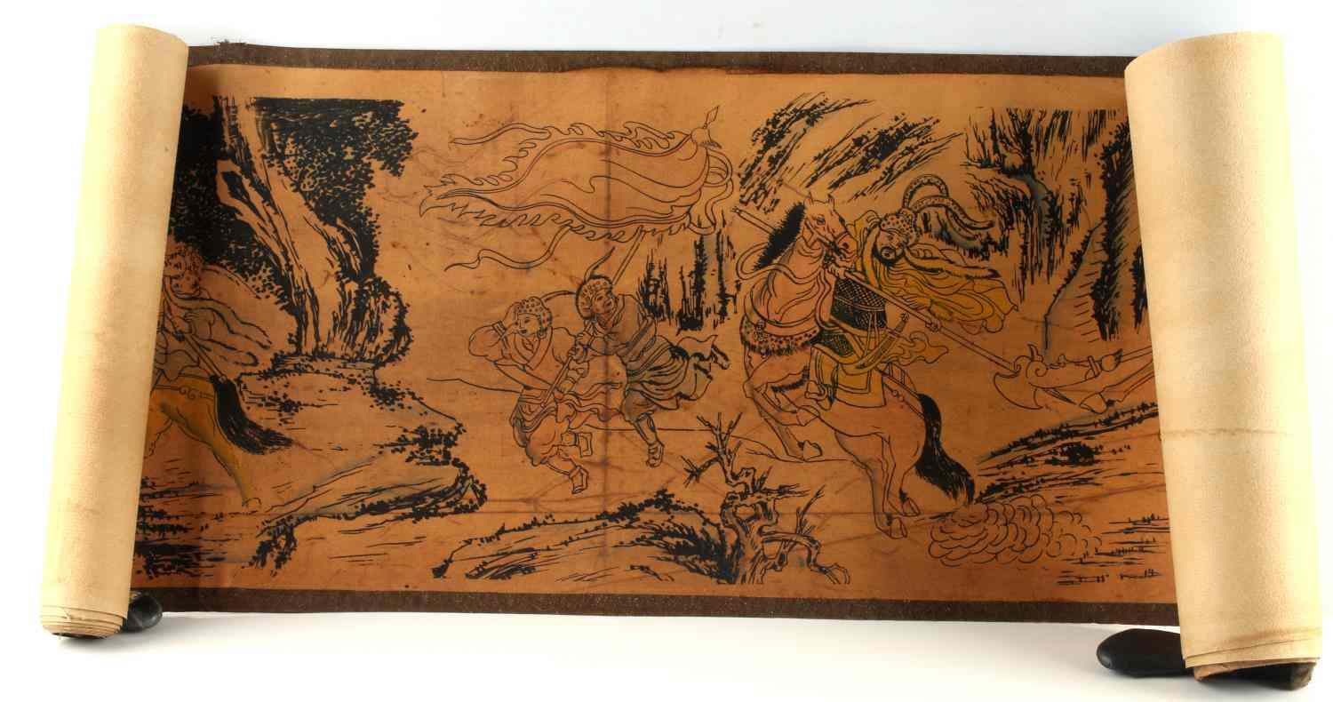 ANTIQUE QING DYNASTY CHINESE SCROLL PAINTING