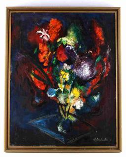 VINTAGE FLORAL STILL LIFE PAINTING BY CARTER