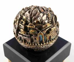 YAACOV HELLER GOLD PLATED JERUSALEM SCULPTURE