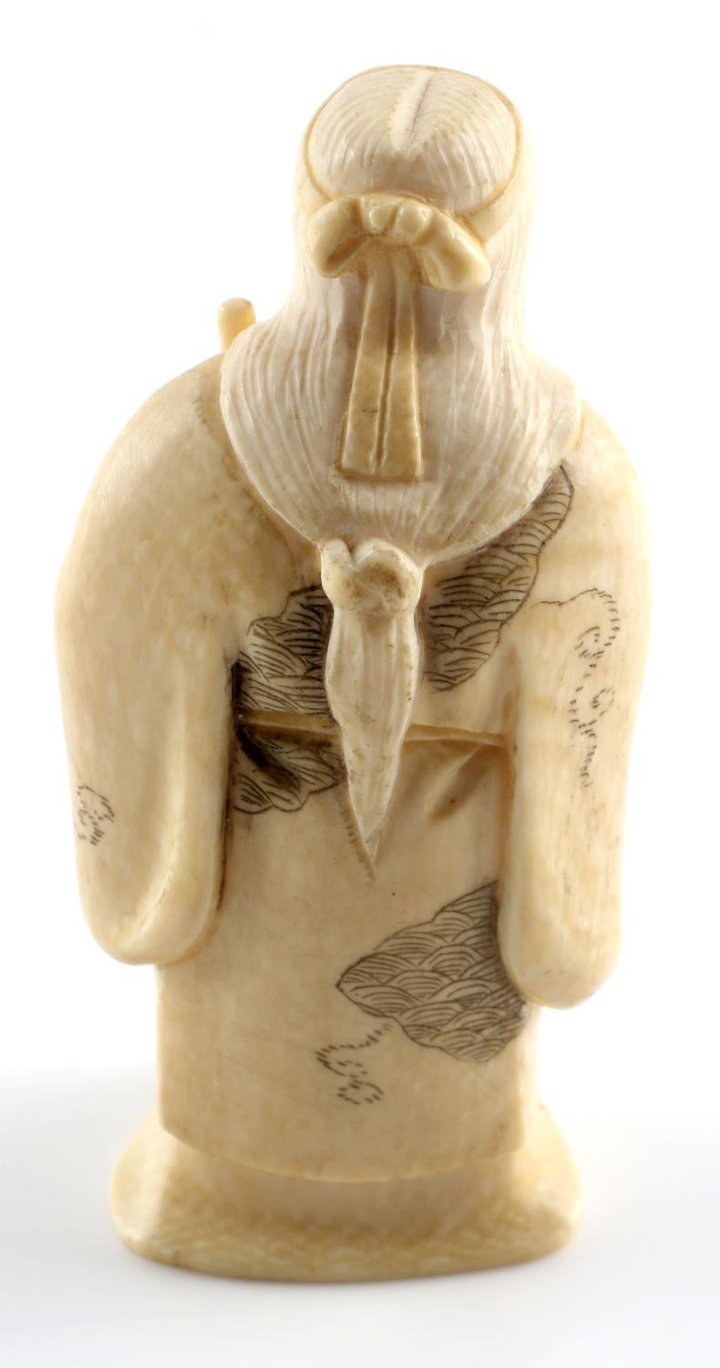 JAPANESE MEIJI PERIOD IVORY OKIMONO FEMALE FIGURAL