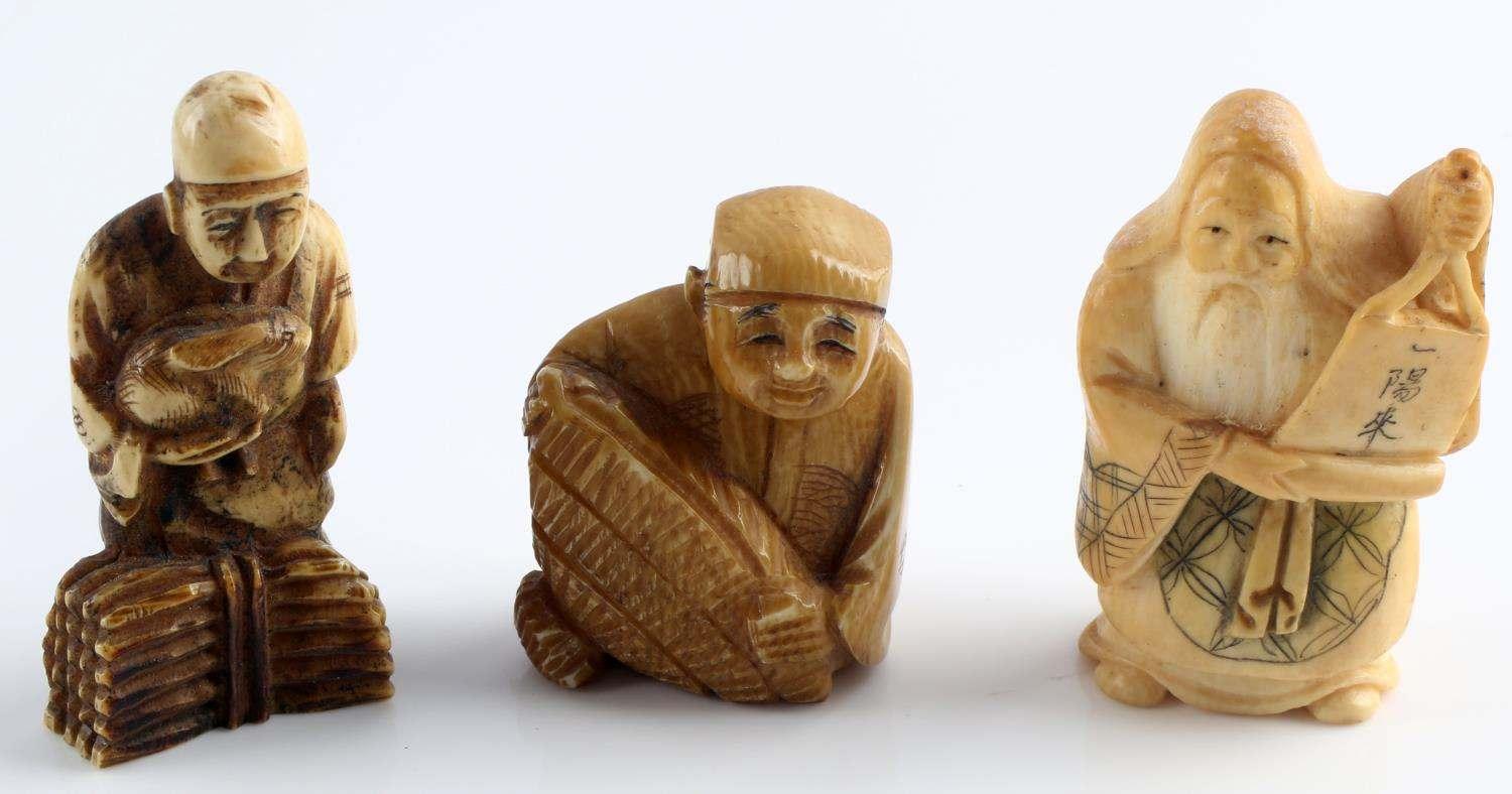 JAPANESE EDO MEIJI PERIOD ANTIQUE IVORY NETSUKE