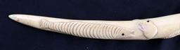 ANTIQUE AFRICAN ELEPHANT CARVED IVORY TUSK