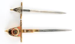 LOT 2 STAINLESS STEEL MINI SPANISH RAPIER SWORDS