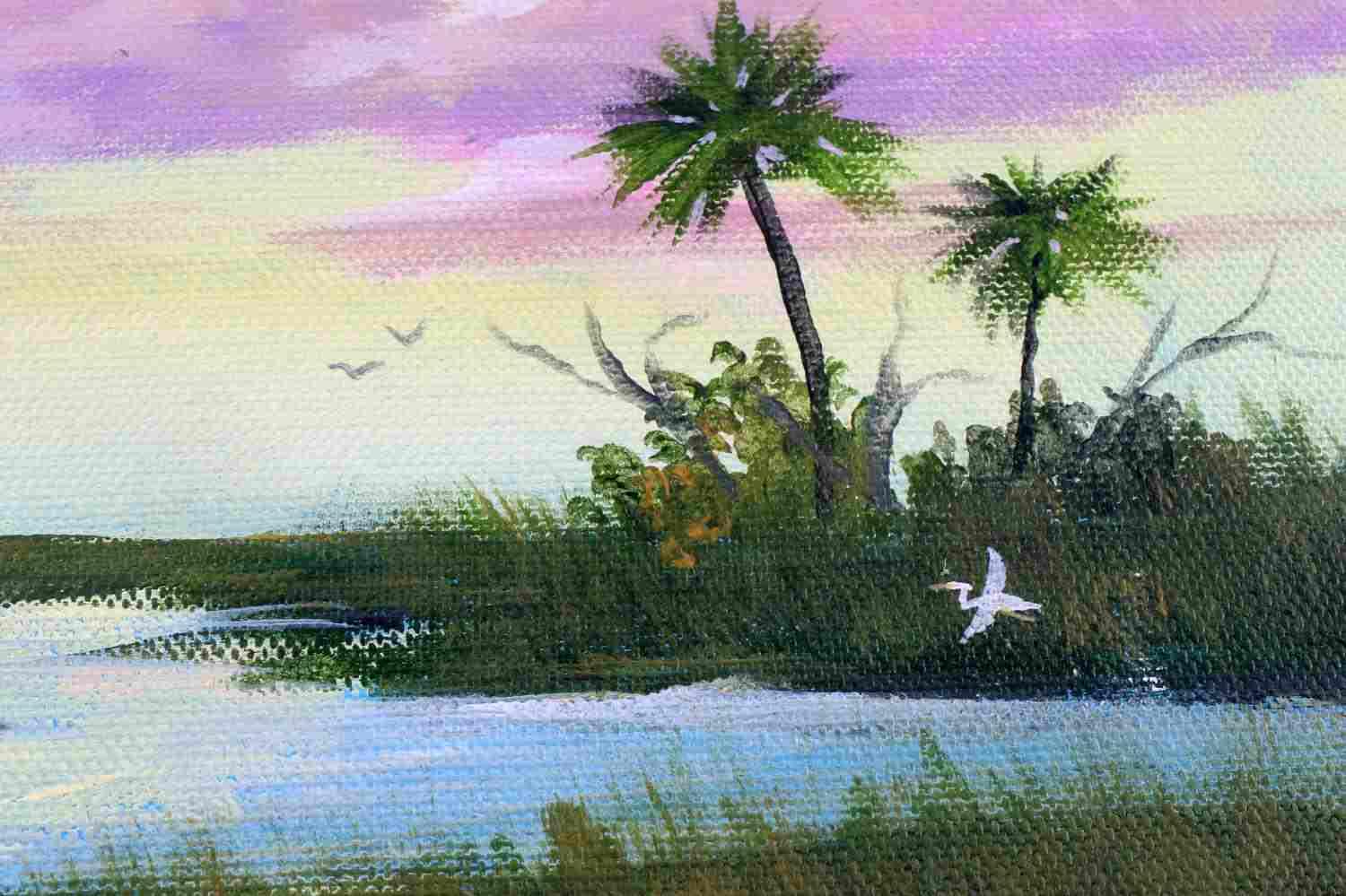 FLORIDA WILDLIFE LANDSCAPE PAINTING BY HOLLAND