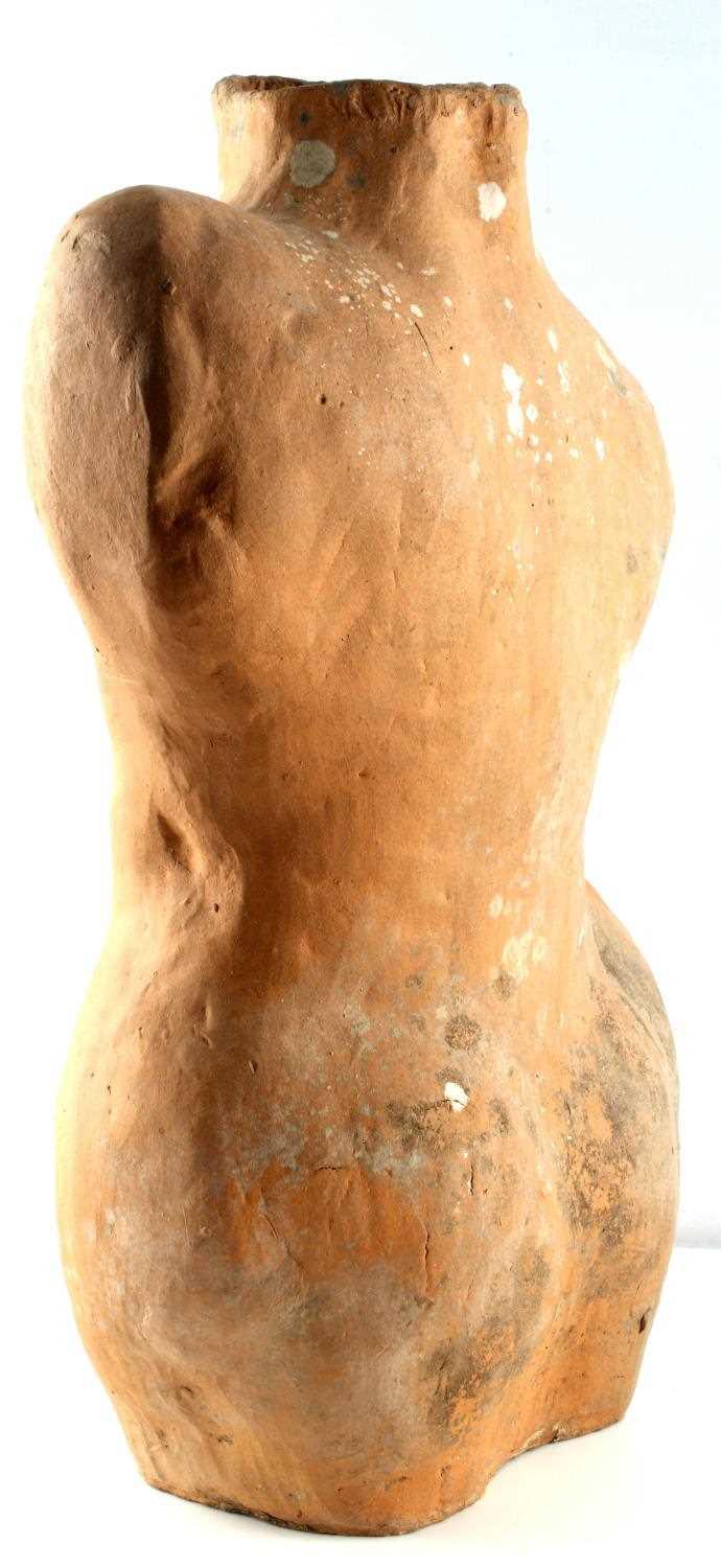 TERRACOTTA SCULPTURE OF NUDE MALE BODY TORSO