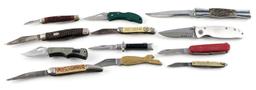 LOT OF 12 FOLDING POCKET KNIVES KNIFE DIFF BRANDS